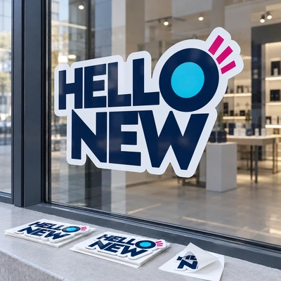  Contour - Cut Hello New Window Sticker