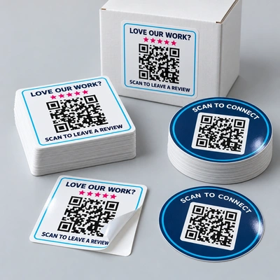  Qr Code Review Sticker Set