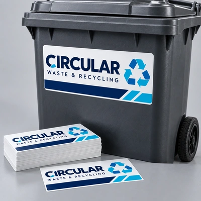  Circular Waste Bin Vinyl Sticker