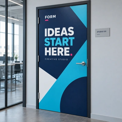  Form Ideas Start Here Door Graphic