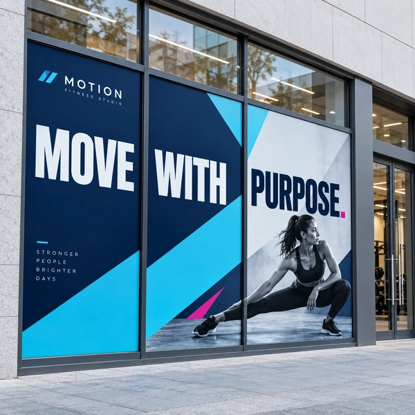 Motion Fitness Storefront Window Graphics