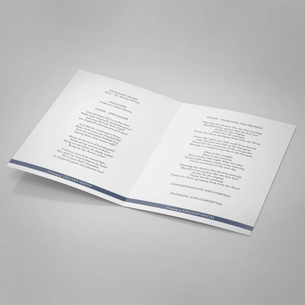 Clouds Order of Service - Inside Page Design