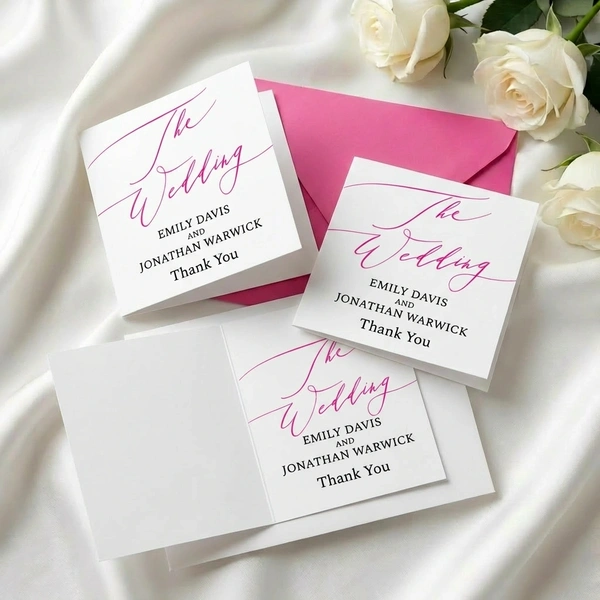  Folded Wedding Thanks You Cards